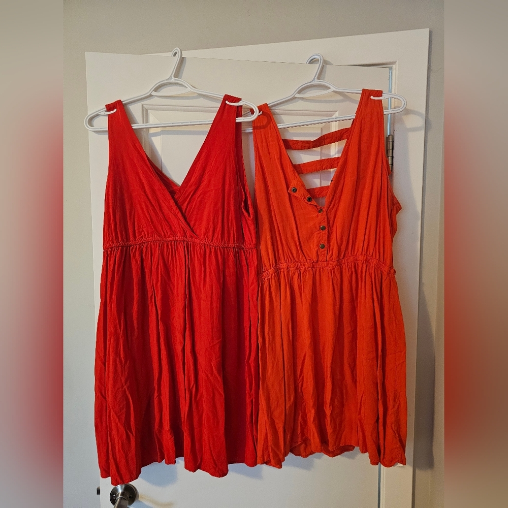 Two Orange Mini Dresses